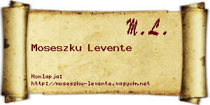 Moseszku Levente névjegykártya